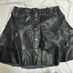 Zara faux leather buttoned up skirt
